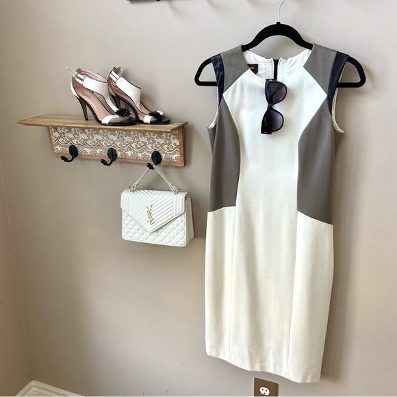 Danier leather white colour block dress - Picture 4 of 6